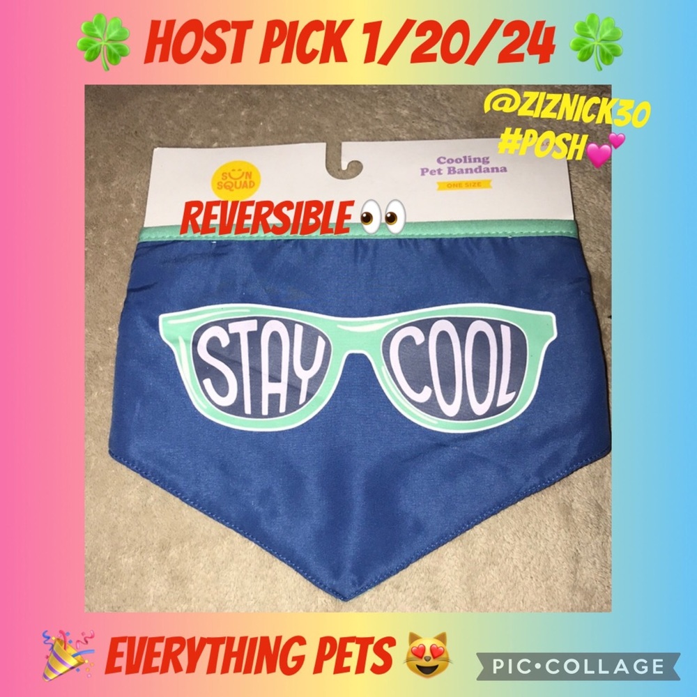 Sun squad Cooling pet bandana reversible Stay cool / ice cream and popsicles New